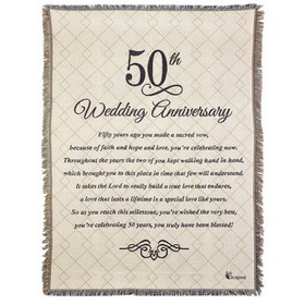 Dicksons FAB-960G Tapestry Throw 50Th Wedding Anniversary