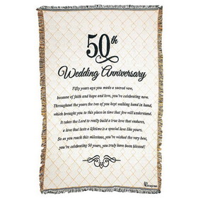 Dicksons FAB-960 50Th Wedding Anniversary Throw Blanket