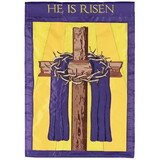 Dicksons FLAG-2138 Flag Cross And Crown He Is Risen 13X18