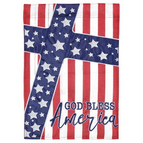Dicksons FLAG-3069 Flag God Bless America Cross 29X42