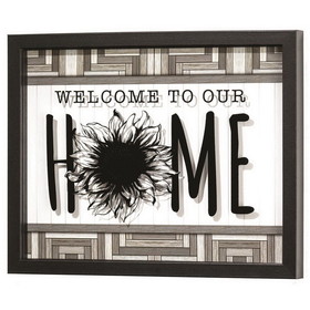 Dicksons FRMWDBL-1411-41 Frmd Wall Welcome To Our Wd/Gls Blk