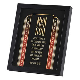 Dicksons FRMWDBL-810-103 Framed Art Man Of God Matt.19:26 8X10