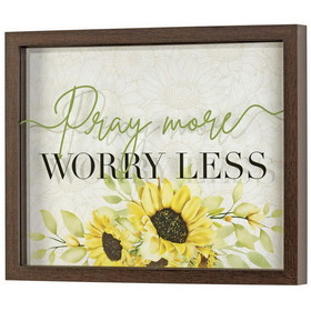 Dicksons FRMWDWAL-1411-11 Framed Wall Art Pray More Worry Less