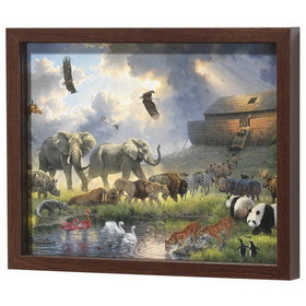 Dicksons FRMWDWAL-1411-12 Framed Wall Art Noahs Ark Walnut 14X11