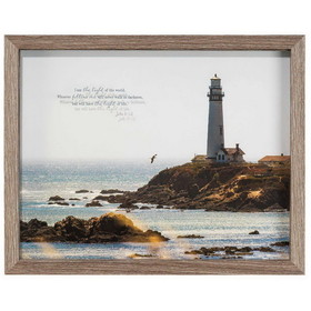Dicksons FRMWDWG-1411-50 Framed Wall Art Lighthouse John 8:12