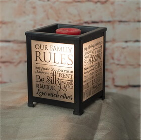 Dicksons GW342B Our Family Rules Lighted Scent Warmer
