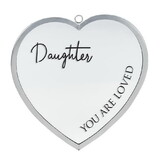 Dicksons HMW-08-12C Heart Mirror Daughter Loved Small Silver