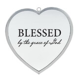 Dicksons HMW-08-18SC Heart Mirror Blessed By Grace Sm Silver