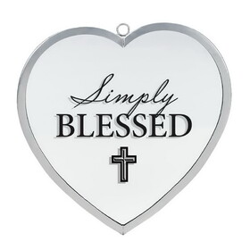 Dicksons HMW-10-16C Heart Mirror Simply Blessed Med Silver