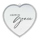 Dicksons HMW-10-18SC Heart Mirror Grow In Grace Med Silver