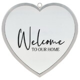 Dicksons HMW-12-03C Heart Mirror Welcome To Our Lrg Silver