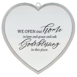 Dicksons HMW-12-09SC Heart Mirror We Open Our Home Lrg Silver