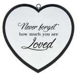 Dicksons HMW-12-21BK Heart Mirror Never Forget Large Black