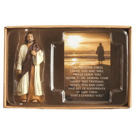 Dicksons JESUSFIG-108 Jesus Figurine With Footprints Gift Set