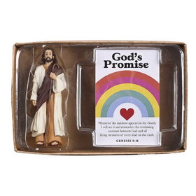 Dicksons JESUSFIG-142 Jesus Figurine&Card Rainbow Gods Promise