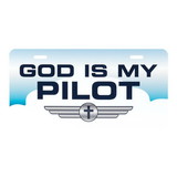 Dicksons LP-1019 Lic Plt God Is My Pilot Mtl 12
