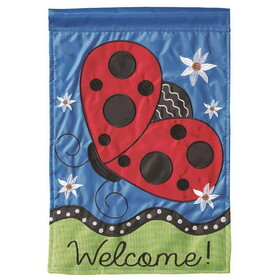 Dicksons M000004 Flag Ladybug Welcome Polyester 29X42