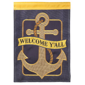 Dicksons M000006 Flag Anchor Welcome Yall Burlap 29X42