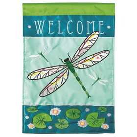 Dicksons M001083 Flag Welcome Dragonfly Polyester 29X42