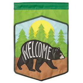 Dicksons M001144 Flag Welcome Black Bear Polyester 29X42