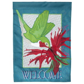 Dicksons M001305 Flag Hummingbird Welcome Polyester 29X42
