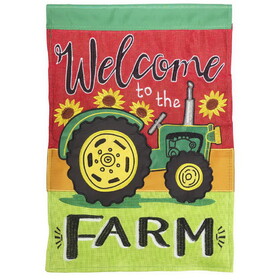 Dicksons M001325 Flag Welcome To The Farm Burlap 29X42