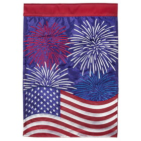 Dicksons M001376 Flag Patriotic Fireworks 29X42