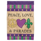 Dicksons M001408 Flag Peace Love & Parades Burlap 29X42