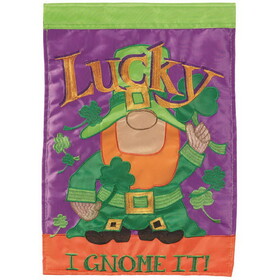 Dicksons M001514 Flag Lucky I Gnome It Polyester 29X42