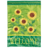 Dicksons M001532 Flag Welcome Sunflower Polyester 29X42