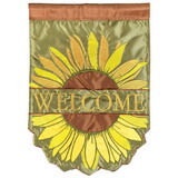 Dicksons M001629 Flag Welcome Sunflowers Shaped 29X42