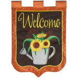 Dicksons M001635 Flag Welcome Watering Can Burlap 29X42