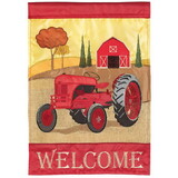 Dicksons M001636 Flag Welcome Fall Red Tractor 29X42