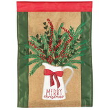 Dicksons M001654 Flag Merry Christmas Pitcher 29X42