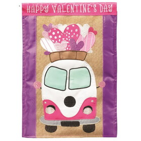 Dicksons M001726 Flag Valentine Day Bus Polyester 29X42