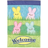 Dicksons M001735 Flag Welcome Bunnies Polyester 29X42