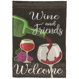 Dicksons M001753 Flag Wine And Friends Welcome 29X42