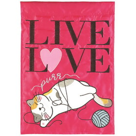 Dicksons M001833 Flag Live Love Purr Polyester 29X42