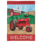 Dicksons M010007 Flag Tractor Welcome Burlap 13X18