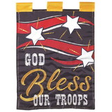 Dicksons M010019 Flag God Bless Troops Polyester 13X18