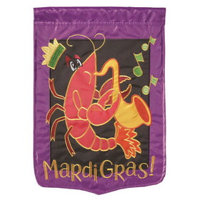 Dicksons M010059 Flag Crawfish Mardi Gras Polyester 13X18