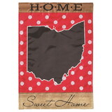 Dicksons M010105 Flag Ohio Home Sweet Home Burlap 13X18