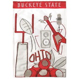 Dicksons M010114 Flag Ohio Buckeye State Polyester 13X18