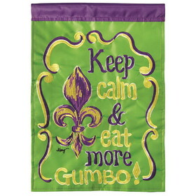 Dicksons M010118 Flag Keep Calm Eat Gumbo Polyester 13X18