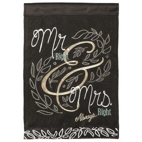 Dicksons M010139 Flag Wedding Mr Mrs Burlap 13X18