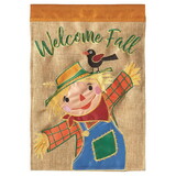 Dicksons M011025 Flag Welcome Fall Scarecrow Burlap 13X18