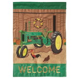 Dicksons M011029 Flag Fall Tractor Burlap Polyester 13X18