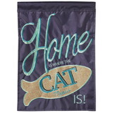 Dicksons M011044 Flag Home Is Where The Cat Burlap 13X18