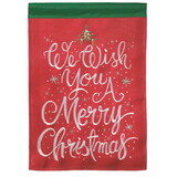 Dicksons M011049 Flag We Wish You A Merry Burlap 13X18