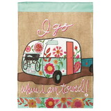 Dicksons M011114 Flag I Go Where I Am Towed Burlap 13X18